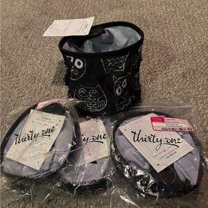 Thirty-One oh snap bin set Black and White Owl Print Organizer Set